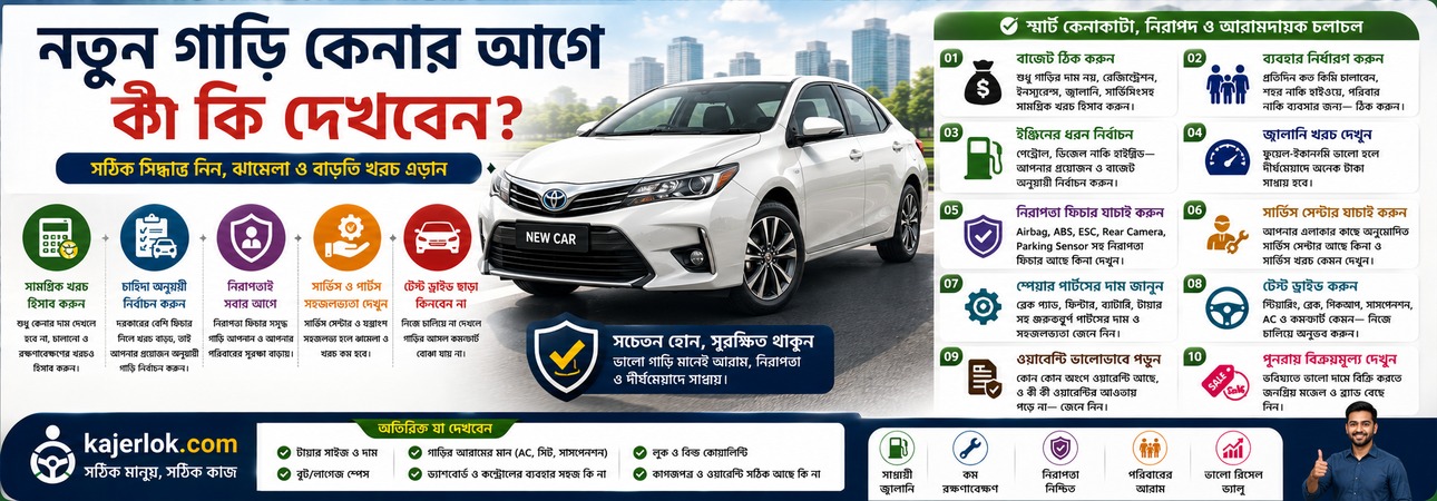 নতুন গাড়ি কেনার আগে কী কী দেখবেন?