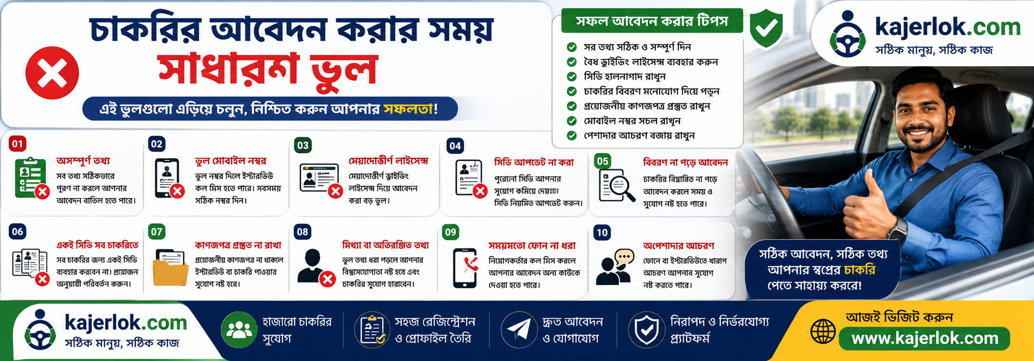 চাকরির আবেদন করার সময় সাধারণ ভুল | যেসব ভুলের কারণে চাকরি হাতছাড়া হয়